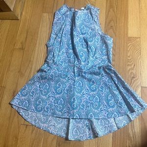 Antonio Melani Size XS Blue and Pink Paisley Peplum Top